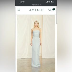 Amsale Bridesmaids Sonia dress in color Ice